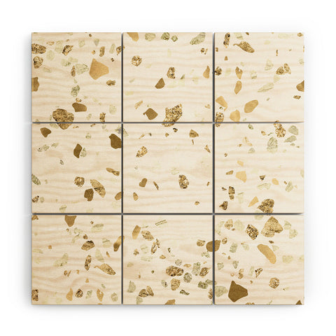 Nature Magick Metallic Gold Terrazzo Sparkle Wood Wall Mural