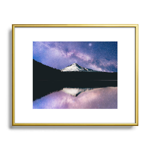 Nature Magick Mount Hood Galaxy Lake Metal Framed Art Print