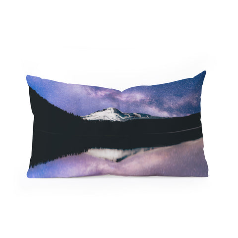 Nature Magick Mount Hood Galaxy Lake Oblong Throw Pillow