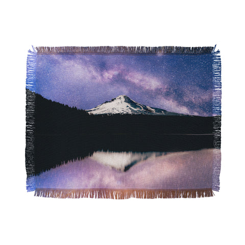 Nature Magick Mount Hood Galaxy Lake Throw Blanket