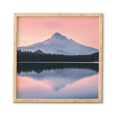 Nature Magick Mount Hood Pink Sunrise Lake Framed Wall Art