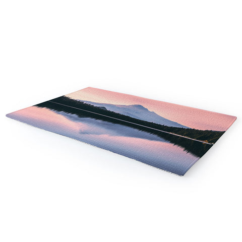 Nature Magick Mount Hood Pink Sunrise Lake Area Rug
