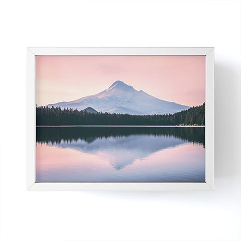 Nature Magick Mount Hood Pink Sunrise Lake Framed Mini Art Print