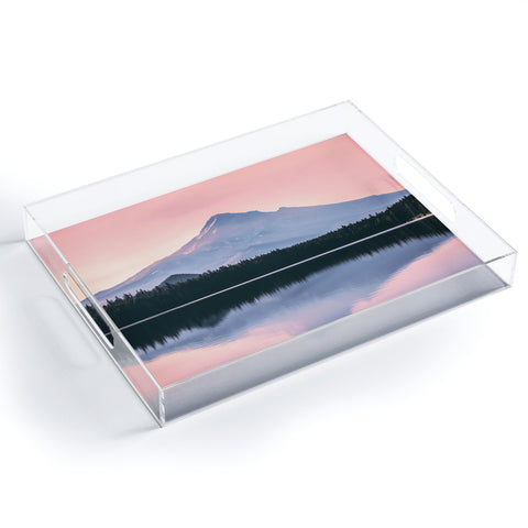 Nature Magick Mount Hood Pink Sunrise Lake Acrylic Tray