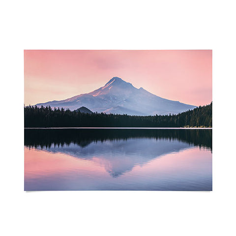 Nature Magick Mount Hood Pink Sunrise Lake Poster