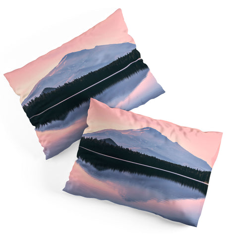 Nature Magick Mount Hood Pink Sunrise Lake Pillow Shams