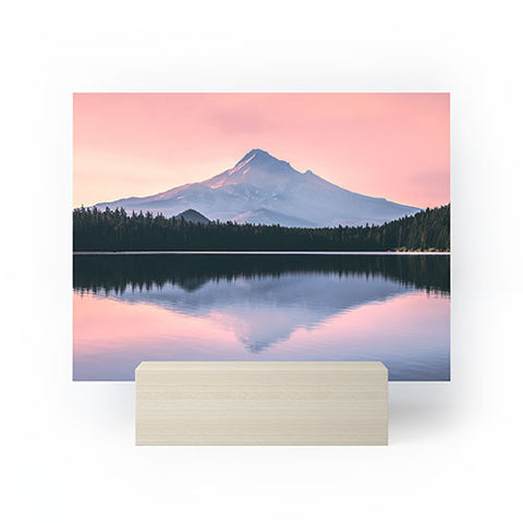 Nature Magick Mount Hood Pink Sunrise Lake Mini Art Print