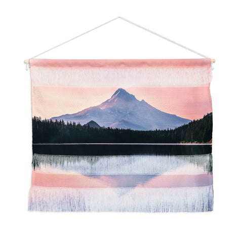 Nature Magick Mount Hood Pink Sunrise Lake Wall Hanging Landscape