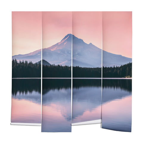 Nature Magick Mount Hood Pink Sunrise Lake Wall Mural