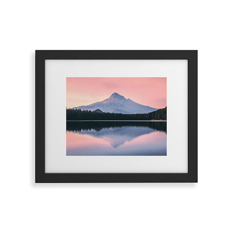 Nature Magick Mount Hood Pink Sunrise Lake Framed Art Print