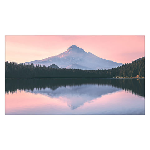Nature Magick Mount Hood Pink Sunrise Lake Tablecloth