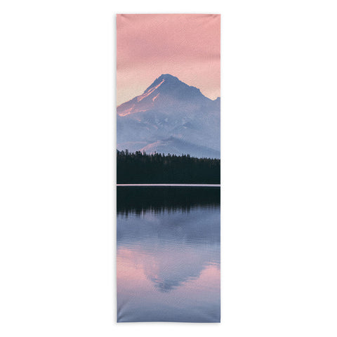 Nature Magick Mount Hood Pink Sunrise Lake Yoga Towel