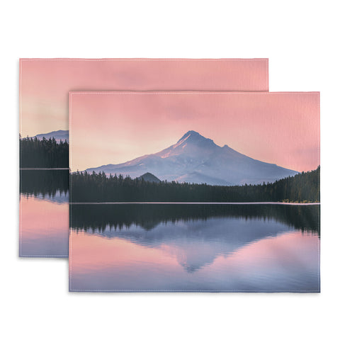 Nature Magick Mount Hood Pink Sunrise Lake Placemat