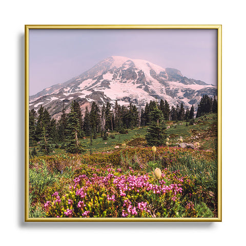 Nature Magick Mount Rainier National Park Metal Square Framed Art Print