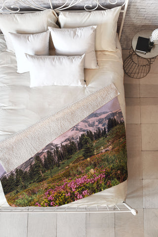 Nature Magick Mount Rainier National Park Fleece Throw Blanket