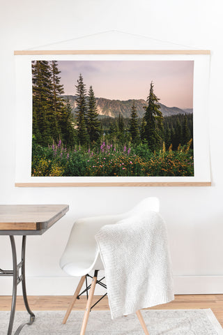 Nature Magick Mount Rainier Wildflower Adventure National Park Wanderlust Art Print And Hanger