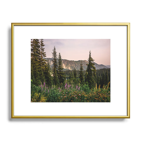 Nature Magick Mount Rainier Wildflower Adventure National Park Wanderlust Metal Framed Art Print