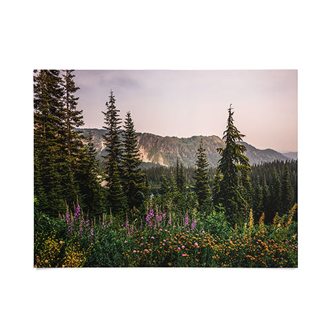 Nature Magick Mount Rainier Wildflower Adventure National Park Wanderlust Poster