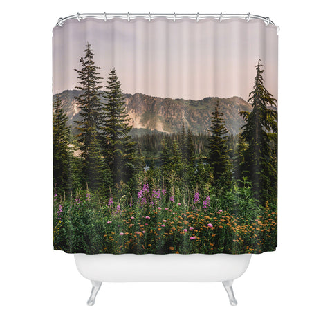 Nature Magick Mount Rainier Wildflower Adventure National Park Wanderlust Shower Curtain
