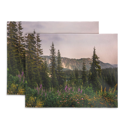 Nature Magick Mount Rainier Wildflower Adventure National Park Wanderlust Placemat