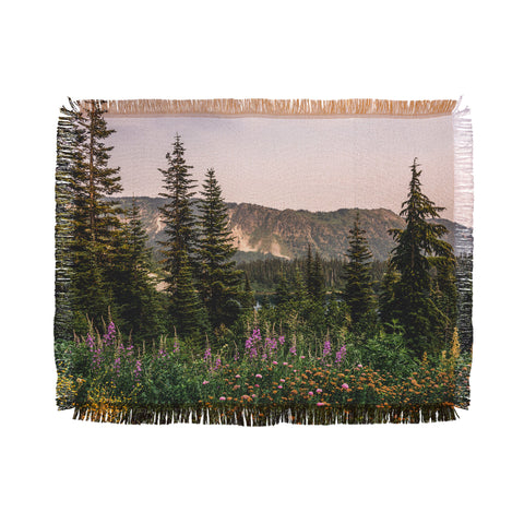 Nature Magick Mount Rainier Wildflower Adventure National Park Wanderlust Throw Blanket