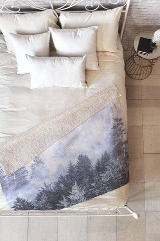 Nature Magick Navy Forest Adventure Fleece Throw Blanket