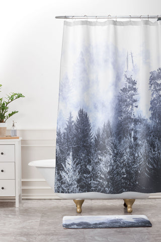 Nature Magick Navy Forest Adventure Shower Curtain And Mat