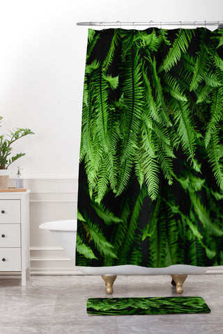 Nature Magick Pacific Northwest Forest Ferns Shower Curtain And Mat