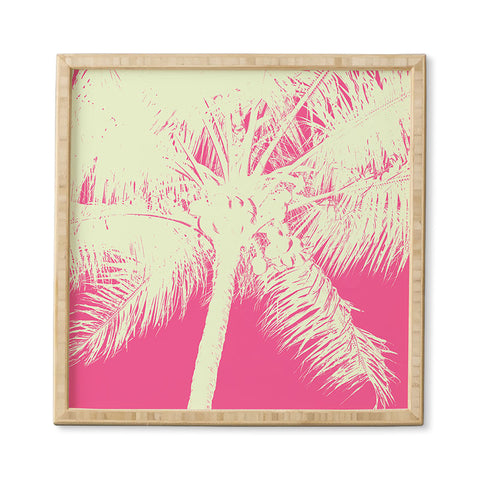 Nature Magick Palm Tree Summer Beach Pink Framed Wall Art