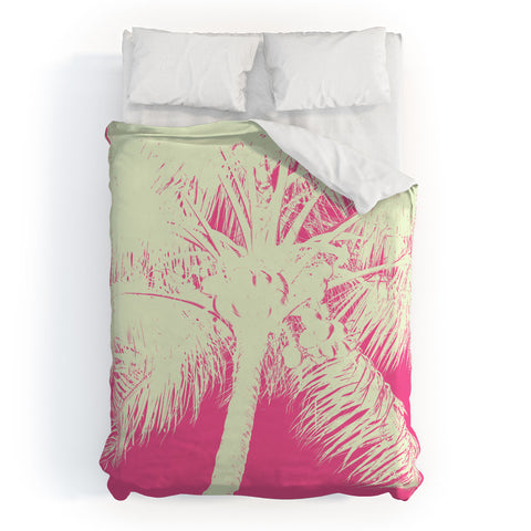 Nature Magick Palm Tree Summer Beach Pink Duvet Cover