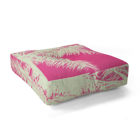 Nature Magick Palm Tree Summer Beach Pink Floor Pillow Square