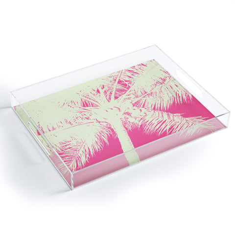 Nature Magick Palm Tree Summer Beach Pink Acrylic Tray