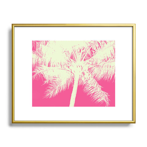 Nature Magick Palm Tree Summer Beach Pink Metal Framed Art Print