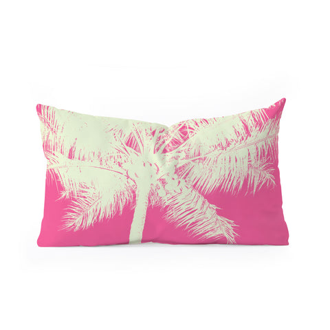 Nature Magick Palm Tree Summer Beach Pink Oblong Throw Pillow