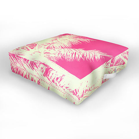 Nature Magick Palm Tree Summer Beach Pink Outdoor Floor Cushion