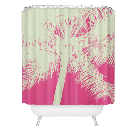 Nature Magick Palm Tree Summer Beach Pink Shower Curtain