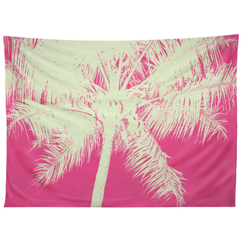 Nature Magick Palm Tree Summer Beach Pink Tapestry