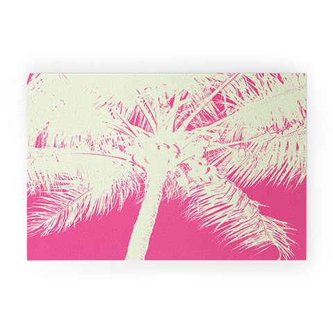 Nature Magick Palm Tree Summer Beach Pink Welcome Mat