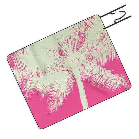 Nature Magick Palm Tree Summer Beach Pink Picnic Blanket