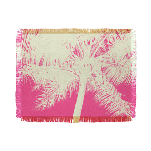 Nature Magick Palm Tree Summer Beach Pink Throw Blanket