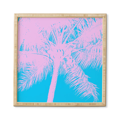 Nature Magick Palm Tree Summer Beach Teal Framed Wall Art