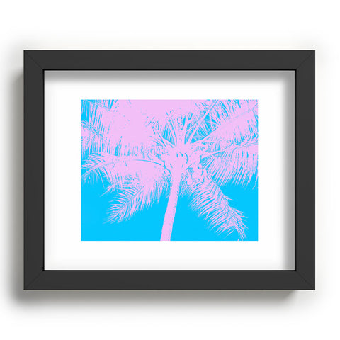 Nature Magick Palm Tree Summer Beach Teal Recessed Framing Rectangle