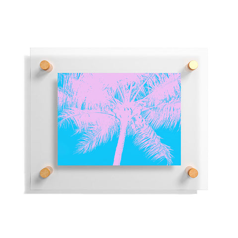 Nature Magick Palm Tree Summer Beach Teal Floating Acrylic Print