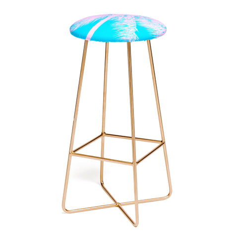 Nature Magick Palm Tree Summer Beach Teal Bar Stool