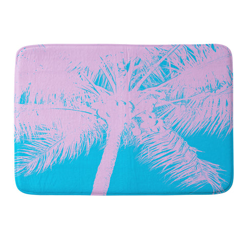 Nature Magick Palm Tree Summer Beach Teal Memory Foam Bath Mat