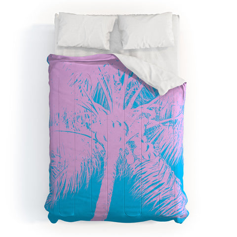 Nature Magick Palm Tree Summer Beach Teal Comforter