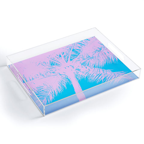 Nature Magick Palm Tree Summer Beach Teal Acrylic Tray