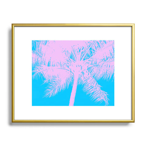 Nature Magick Palm Tree Summer Beach Teal Metal Framed Art Print