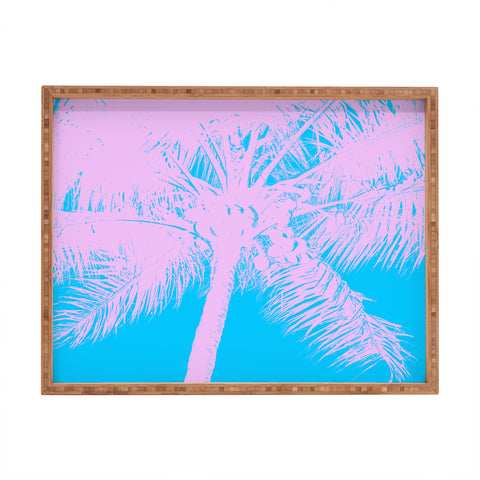 Nature Magick Palm Tree Summer Beach Teal Rectangular Tray