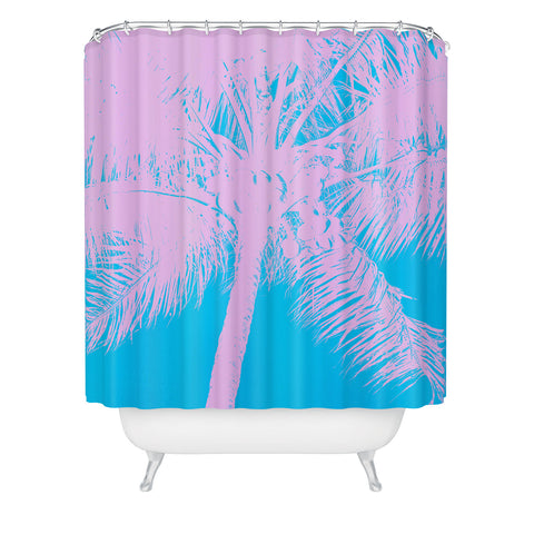 Nature Magick Palm Tree Summer Beach Teal Shower Curtain